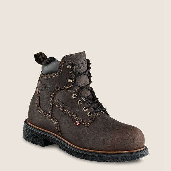 Mens Red Wing Dynaforce® - 6-inch Insulated Waterproof Toe - Safety Boots Dark Brown - WQK491865